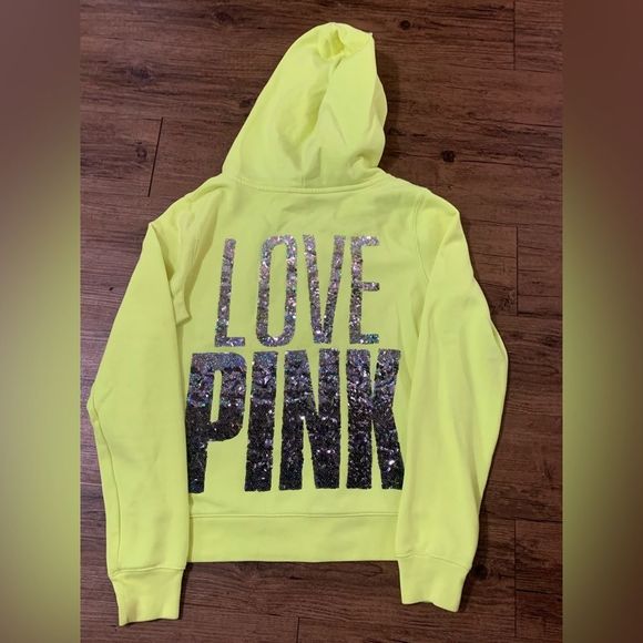 PINK VS NEON IRIDESCENT BLING HOODIE/ YOGA LEGGINGS PANTS OUTFIT M/S - Picture 5 of 11